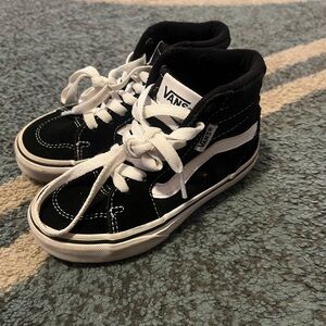 Vans Kids Black and White High-Top Sneakers